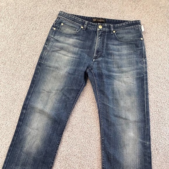 Versace Straight Leg Blue Jeans Made in Italy Size 32   - V535 - Picture 2 of 12